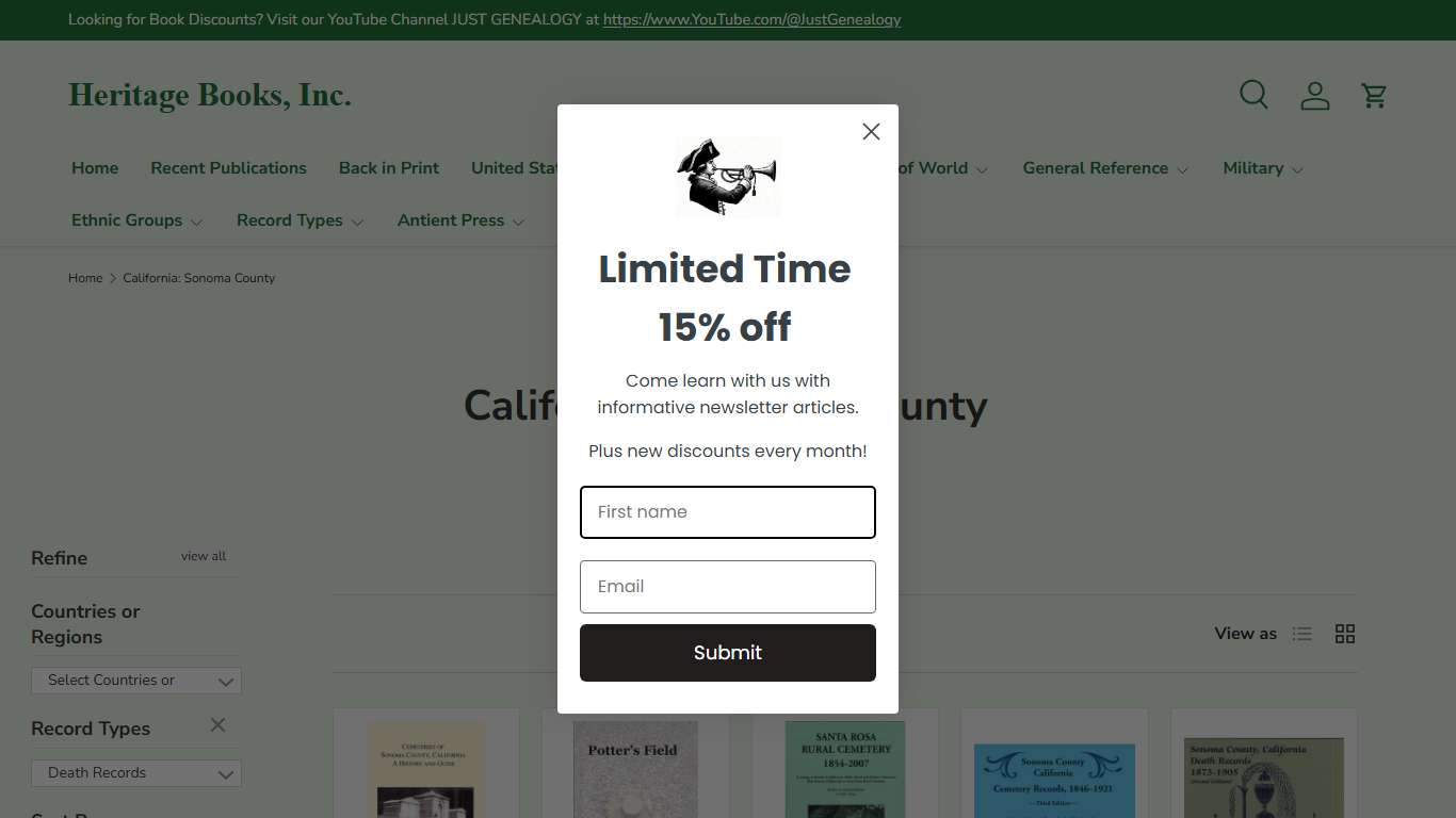 California: Sonoma County – Tagged "death-records" – Heritage Books, Inc.
